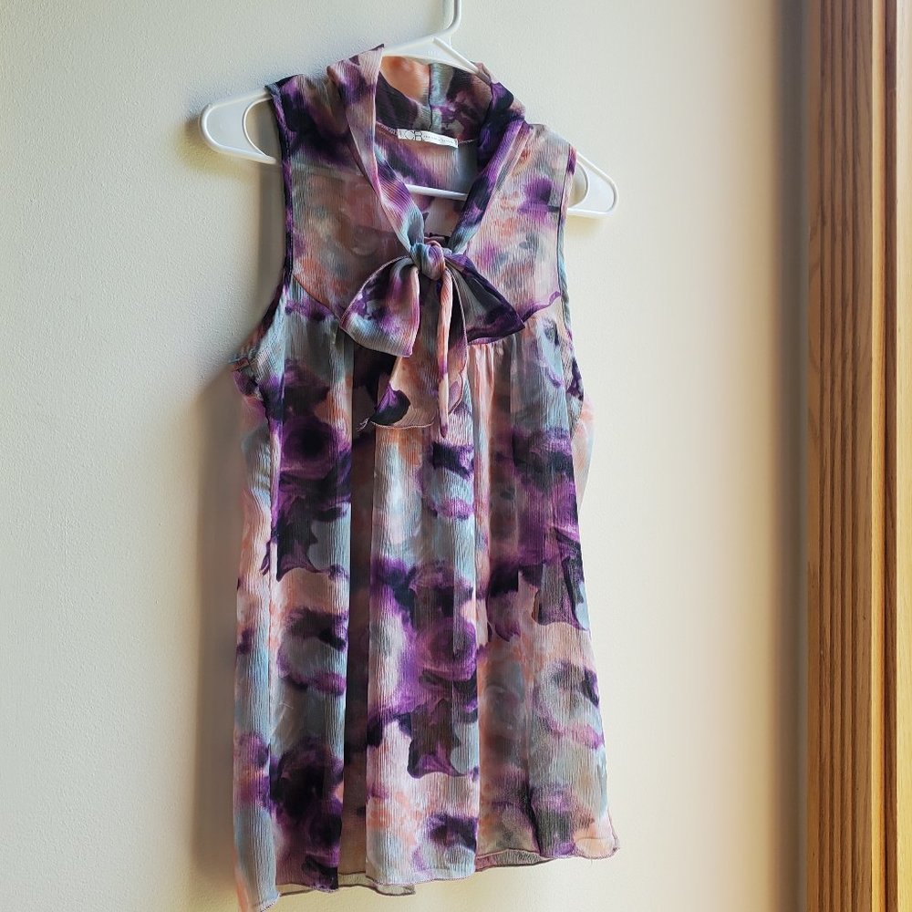 Charlotte Russe Purple Sleeveless Blouse Small - Picture 2 of 14